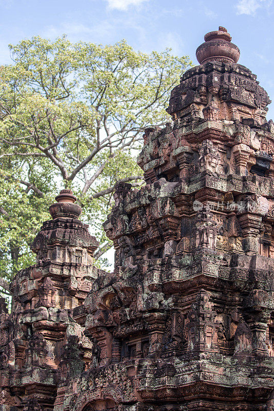 柬埔寨:吴哥建筑群的Banteay Srei庙